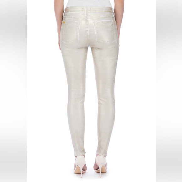 NWT Badgley Mischka X Parker Smith - Gold Mid-Rise Skinny LIMITED EDITION - Picture 5 of 14